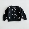 thumbnail image 1 of ZHaobin Kids Girl Cute Knitted Coat Korean Style Moon Pattern Cardigan Sweater Autumn Children Single-breast Knitting Cardigan Outerwear (Gray,80 for 78-85CM), 1 of 7