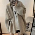 thumbnail image 1 of ZHaobin Knitted Cardigan Women Oversized Sweater Coat Korean Fashion Thicken Knitwear Winter Streetwear Casual Jumpers (Khaki,One Size), 1 of 6