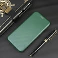thumbnail image 1 of ZHaobin Magnetic Close Carbon Fibre Flip Cover Leather Case for IPhone 16 Pro Max Plus Wallet Card Slot Phone Stand (Green,i-Phone 15 Plus,Case & Strap), 1 of 7