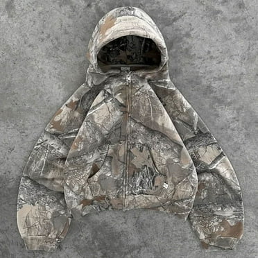 ZHaobin New High Street Hip Hop Oversized Camo Hoodies Y2K Retro Hoodie Men Printed Camouflage Pattern Pullover Sweatshirts Streetwear (camo zipper,M)
