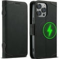 thumbnail image 1 of ZHaobin PU Leather Wallet Phone Case for iPhone 16 15 14 Plus 13 12 Pro Max Flip Women Men Magnetic for Magsafe Kickstand Hard Cover (Black,For iPhone 13), 1 of 7