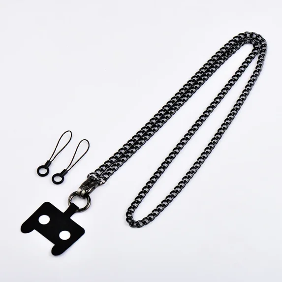 ZHaobin Phone Strap Anti-lost Lanyard phone charm Holder Mobile Accessories Crossbody Necklace Cord Chain Black Color for All Phone Case (2)