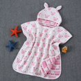 thumbnail image 1 of ZHaobin Pink Cloud Beach Towel Soft Microfiber Quick Dry Large Bath Towels Hooded Cloak Wetsuit Kids Girls Poncho Bathrobe for Swim Surf (06,130-170cm), 1 of 7