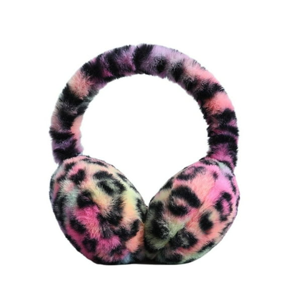 ZHaobin Plush Ear Warmer Winter Soft Ear Cover Outdoor Foldable Earmuffs Women Men Earflap Fashion Leopard Print Ear-Muffs 4 Colors (purple)