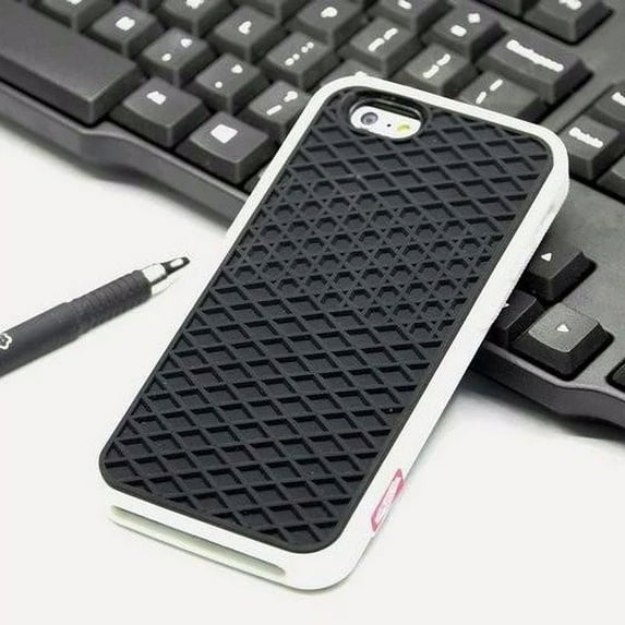 ZHaobin Rainbow Colorful Van Waffle Case for iPhone 16 15 13 12 11 14 Pro Max X XS Max 7 8 Plus Grid Soft Silicone Shockproof Cover (BLACKW,For iPhone 13 Mini)