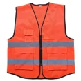 thumbnail image 1 of ZHaobin Safety Vest Reflective High Visibility Vest with Pockets and Zipper Construction Work Hi Vision Railroad Airport Engineers Vest (Fluorescent orange,One size fits all), 1 of 7