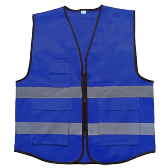 ZHaobin Safety Vest Reflective High Visibility Vest with Pockets and Zipper Construction Work Hi Vision Railroad Airport Engineers Vest (dark blue,One size fits all)