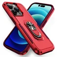 thumbnail image 1 of ZHaobin Shockproof Heavy Duty Armor 2N1 Phone Case for IPhone 16 Pro Max 15 14 13 Plus Magnetic Ring Holder Stand Bumper Otter Cover Box (Red,For iPhone14 Pro Max), 1 of 7