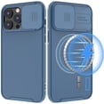 thumbnail image 1 of ZHaobin Slide Lens Protection Magnetic PC Phone Cover for iPhone 16 11 12 13 14 15 Pro Max Plus Soft TPU  for Magsafe Wireless Back Case (Blue,For iPhone 12 ProMax), 1 of 7