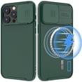 thumbnail image 1 of ZHaobin Slide Lens Protection Magnetic PC Phone Cover for iPhone 16 11 12 13 14 15 Pro Max Plus Soft TPU  for Magsafe Wireless Back Case (Green,For iPhone 16 Pro), 1 of 7