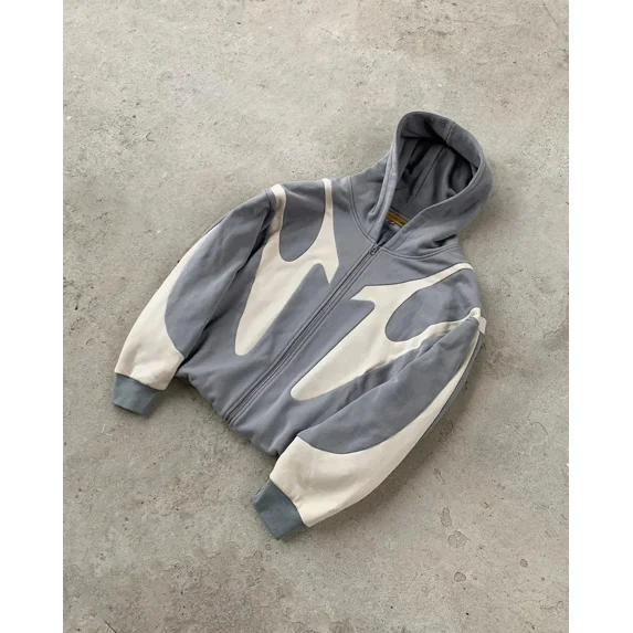 ZHaobin Streetwear Y2K Zip Up Hoodie Men Women New Style Gothic Long Sleeve Jacket Sweatshirt Harajuku Hip Hop Oversized Hoodie Clothes (gary,L)