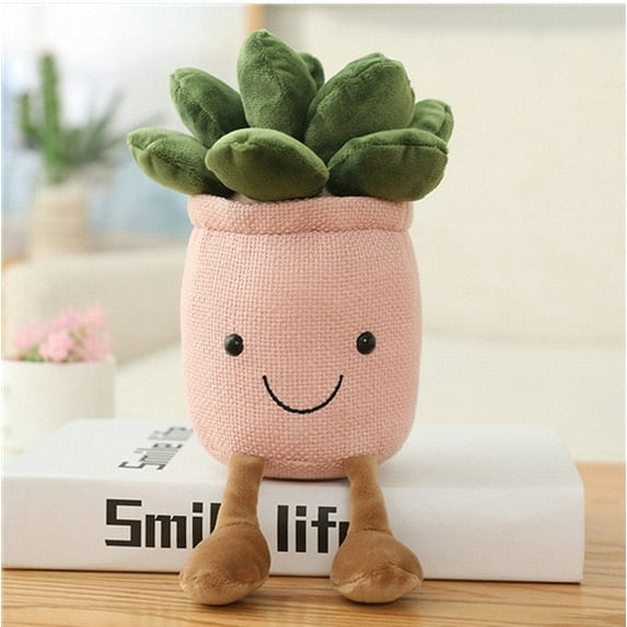 ZHaobin Stuffed Plush Plants Lifelike Potted Plant Plush Doll Succulent Pine Tree Cake Bamboo Cactus Pillow Cushion Toy Decor (17)