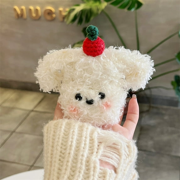 ZHaobin White Plush Bear Case for AirPods 4 Airpod 1 2 3 Pro Pro2 Bluetooth Earbuds Charging Box Protective Earphone Case Cover (white,for AirPods 4)