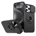 thumbnail image 1 of ZHaobin for Magsafe Magnetic Wireless Charge Case for iPhone 14 13 12 11 15 Pro Max Ring Stand Phone Back Cover (Black,for iphone14ProMax(6.7inch)), 1 of 7