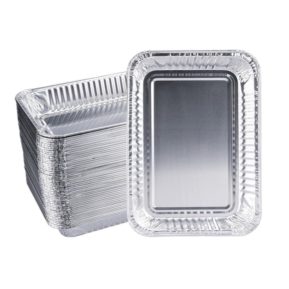 ZHjnG 50 Pack 6418 Aluminum Foil Drip Pan Liners, Disposable Grease Tray for Ninja Woodfire OG800 OG900 OG850 OG951, Outdoor Grill Smoker Accessories