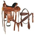 thumbnail image 1 of ZI COMFYTACK Western Horse Barrel Racing Trail Pleasure American Leather Saddle With Tack Set Brown, 1 of 8