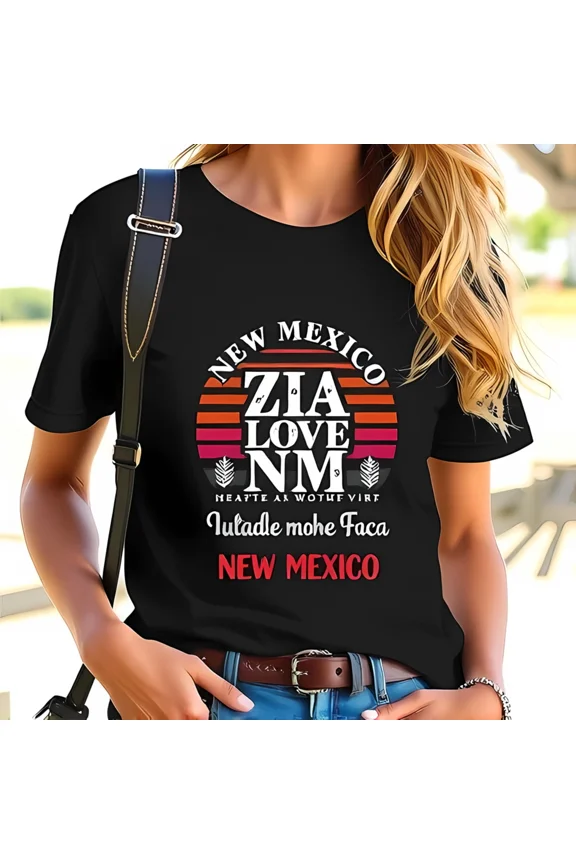 ZIA LOVE NM Retro Typography Tee Bold Scenic New Mexico Style Unisex T-Shirt up to size 5XL