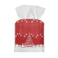 thumbnail image 1 of ZIABUTLE Christmas Tree Tissue Boxes Covers Square Snowflakes Leather Tissue Holders for Decoration Lightweight Tissue Box Cover Case Easy to Clean Paper Towel Box Cover, 1 of 7