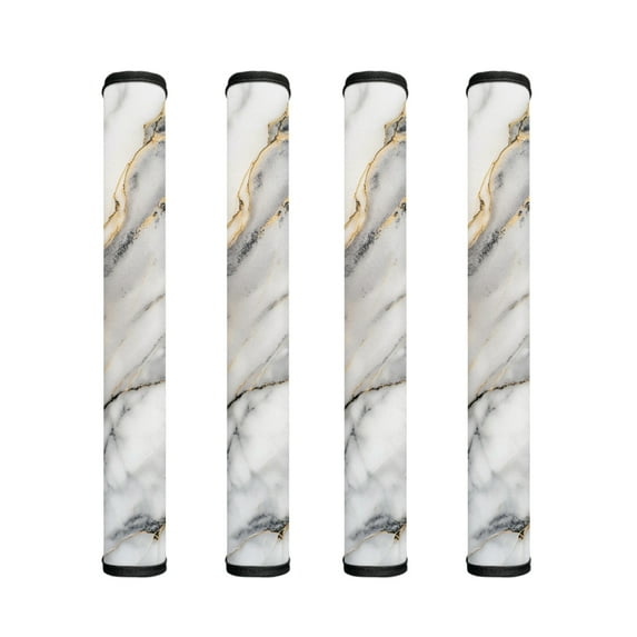 ZIATUBLE 4 PCS Refrigerator Door Handle Gloves Anti-static Fridge Handle Cover Washable Kitchen Appliance Decor Handles for Dishwasher Oven, Gray White Yellow Marble