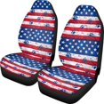 thumbnail image 1 of ZIATUBLE American Falg Car Front Seat Covers Dog Paws Car Seat Dust Cover Set 2 Packs Anti-Scratch Seat Covers for Most Vehicles SUV Trucks for 4th of July Auto Interior Accessories, 1 of 7