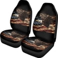 thumbnail image 1 of ZIATUBLE American Flag Car Seat Covers Sets Soft Front Seats Protector 2 Pcs Anti-Slip High Back Saddle Blankets Fit for SUV Sedan Van Automotive Interior Accessories for 4th of July, 1 of 7