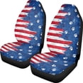 thumbnail image 1 of ZIATUBLE American Flag Front Seat Cover Set Dog Paw Vehicle Seat Protector Car Cover Fit for Cars Sedan SUV 2 Pcs Breathable Driver Seat Covers Auto Interior Accessory for Women for 4th of July, 1 of 7