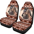thumbnail image 1 of ZIATUBLE Aztec Ethnic Horse Front Seat Cover Set Washable Car Seat Cover Protector Auto Interior Accessories Fit for Most Car SUV 2 Packs Easy to Install Vehicle Protector Front Seats Covers, 1 of 7
