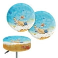 thumbnail image 1 of ZIATUBLE Beach Ocean Bar Stool Seat Covers Starfish Shells Round Stool Covers 2 Pieces with Elastic Bands Dustproof Seat Cover for Vanity Chair 12-14 Inch for Bar Home Hotel, 1 of 6