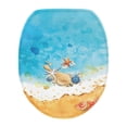 thumbnail image 1 of ZIATUBLE Beach Toilet Lid Seat Cover Ocean Round Toilet Lid Covers Washable Starfish Toilet Seat Lid Covers for Bathroom Elongated Toilet Protective Cover for Home Decor, 1 of 6
