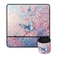 thumbnail image 1 of ZIATUBLE Butterflies Sewing Machine Mat Cherry Blossom Sewing Machine Mat Reduce Vibration Sewing Machine Carrying Pad with Storage Pocket Easy to Carry for Travelling Sewing Classes, 1 of 5