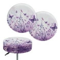 thumbnail image 1 of ZIATUBLE Butterfly Floral Home Stool Covers Comfortable Round Stool Dust Covers 2 Pack Foldable Circle Stool Seat Covers Size L Bar Stool Covers Round Stretch Circle Chair Slipcover, 1 of 6