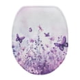 thumbnail image 1 of ZIATUBLE Butterfly Flower Toilet Lid Seat Cover Round Toilet Lid Covers Washable Toilet Seat Lid Covers Elongated Toilet Lid Covers for Bathroom Decoraction Accessories Decoration, 1 of 6