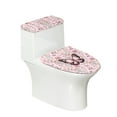 thumbnail image 1 of ZIATUBLE Butterfly Flower Toilet Lid Tank Lid Dust Cover Set of 2 Toilet Tank Lid Covers Elongated Toilet Seat and Tank Lid Cover Set Machine Washable Bathroom Toilet Cover Set, 1 of 7