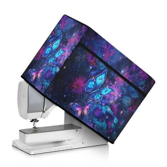 ZIATUBLE Butterfly Sewing Machine Dust Cover Floral Pattern Sewing Machine Protect Cover Stain Resistant Sewing Machine Dust Cover with Storage Pocket Compatible Most Sewing Machine