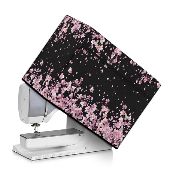 ZIATUBLE Cherry Blossom Sewing Machine Cover Dust Cover Pattern Sewing Machine Protect Cover Stain Resistant Sewing Machine Protective Dust Cover with Pockets for Extra Accessories