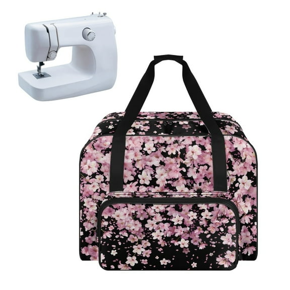 ZIATUBLE Cherry Blossom Sewing Machine Storage Case Dustproof Sewing Machine Bag Case Stain Resistant Sewing Machine Storage Box Lightweight Sewing Machine Carrying Case Tote Bag