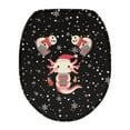 thumbnail image 1 of ZIATUBLE Chrismas Axolotl Toilet Lid Seat Cover Snowman Toilet Seat Lid Cover for Bathroom Snowflake Oval Toilet Lid Covers with Stretch Edges Toilet Seat Cover Protector Universal, 1 of 6