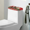 thumbnail image 1 of ZIATUBLE Christmas Cows Toilet Cover Toilet Tank Snowflakes Toilet Tank Dust Cover Pack of 2 with Elastic Bottom Toilet Mat Protective Cover Easy to Clean Toilet Tank Lid Covers Home Decor, 1 of 5