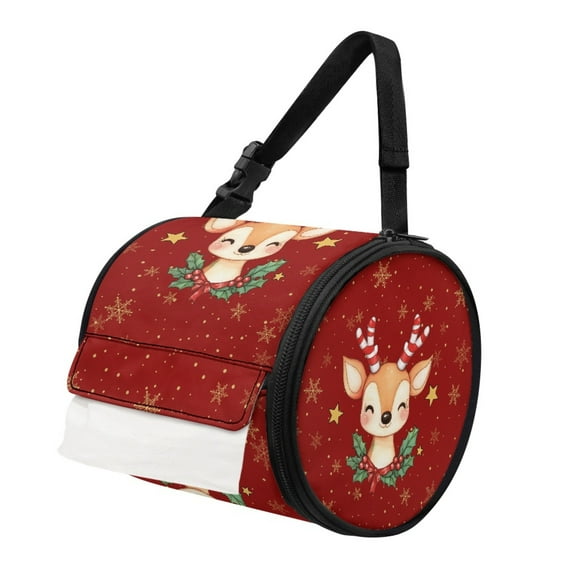 ZIATUBLE Christmas Deer Toilet Paper Holder Soft Hanging Paper Towel Case Dustproof Paper Towel Storage Bag Universal Carrying and Storage Case Stain Resistant Paper Case Box