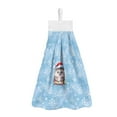 thumbnail image 1 of ZIATUBLE Christmas Hedgehogs Hanging Dish Towels Snowflakes Hanging Kitchen Towels with Loop Hanging Hand Dry Towels Breathable Kitchen Towels Hand Towels for Bathroom Decor, 1 of 7