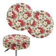 thumbnail image 1 of ZIATUBLE Christmas Holly Bar Stool Chair Slipcovers 2 Pack Elastic Round Bar Stool Covers Dustproof Slipcover for Circle Chair Stools 13-15 Inch Seat Cover for Vanity Stool Home Decor, 1 of 6