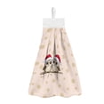 thumbnail image 1 of ZIATUBLE Christmas Owls Hanging Kitchen Towel Snowflakes Hanging Hand Dry Towels with Snap Button Hand Towels for Bathroom Set of 2 Breathable Dish Towels for Kitchen Decorative Tie Towel, 1 of 7