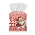 thumbnail image 1 of ZIATUBLE Christmas Santa Claus Square Tissue Box Cover Leather Tissue Box Holder with Snap Button Tissue Box Covers Pack Waterproof Napkin Organizer Dispenser Accessories Decor, 1 of 7