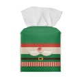 thumbnail image 1 of ZIATUBLE Christmas Santa Claus Tissue Box Cover Square PU Leather Napkin Organizer Dispenser Routing Facial Tissue Holder Storage Rectangular Tissue Boxes Covers for Xmas Decor, 1 of 7