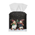 thumbnail image 1 of ZIATUBLE Christmas Snowman Square Tissue Box Cover Galaxy Snowflakes Leather Tissue Box Holder Facial Reusable Napkin Box Holders Cube Tissue Organizer Home Accessories Decoration, 1 of 7
