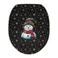 thumbnail image 1 of ZIATUBLE Christmas Snowman Toilet Lid Covers for Bathroom Decoraction Snowflake Toilet Seat Covers Washable Protction Toilet Cover Mat Fits Most Standard Lids Xmas Gifts, 1 of 6