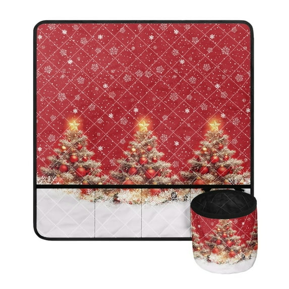 ZIATUBLE Christmas Tree Sewing Machine Pad Snowflakes Sewing Machine Mat Reduce Vibration Sewing Machine Muffling Mat Madam Sew with Pockets Universal Sewing Machines Kit