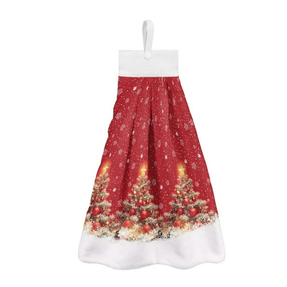 ZIATUBLE Christmas Trees Hanging Hand Towels Snowflakes Towels for Kitchen Drying Quick Dry Hanging Hand Towels for Bathroom Machine Washable Kitchen Hand Towels and Washcloths
