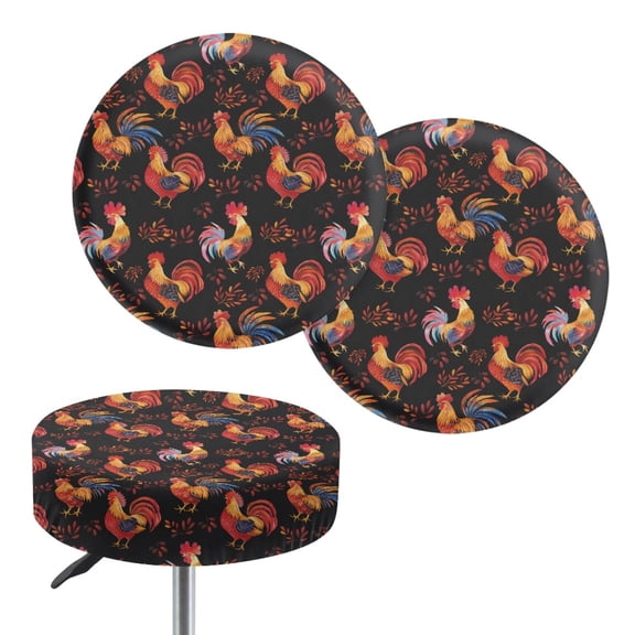 ZIATUBLE Cock Round Protective Cover Universal Round Stool Cover Cushion 2 Packs Reusable Round Bar Stool Seat Cover Cushion 12-14 Inch Office Chair Saddle Stool Cushion Home Decor