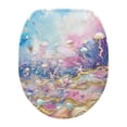 thumbnail image 1 of ZIATUBLE Colorful Ocean Toilet Lid Dust Cover Jellyfish Toilet Seat Lid Covers for Bathroom Elongated Protector with Stretch Edges Toilet Seat Covers Washable for Home Decor, 1 of 6